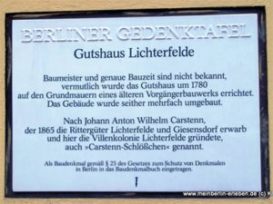 Ausflüge Berlin Gutshaus Lichterfelde Gedenktafel
